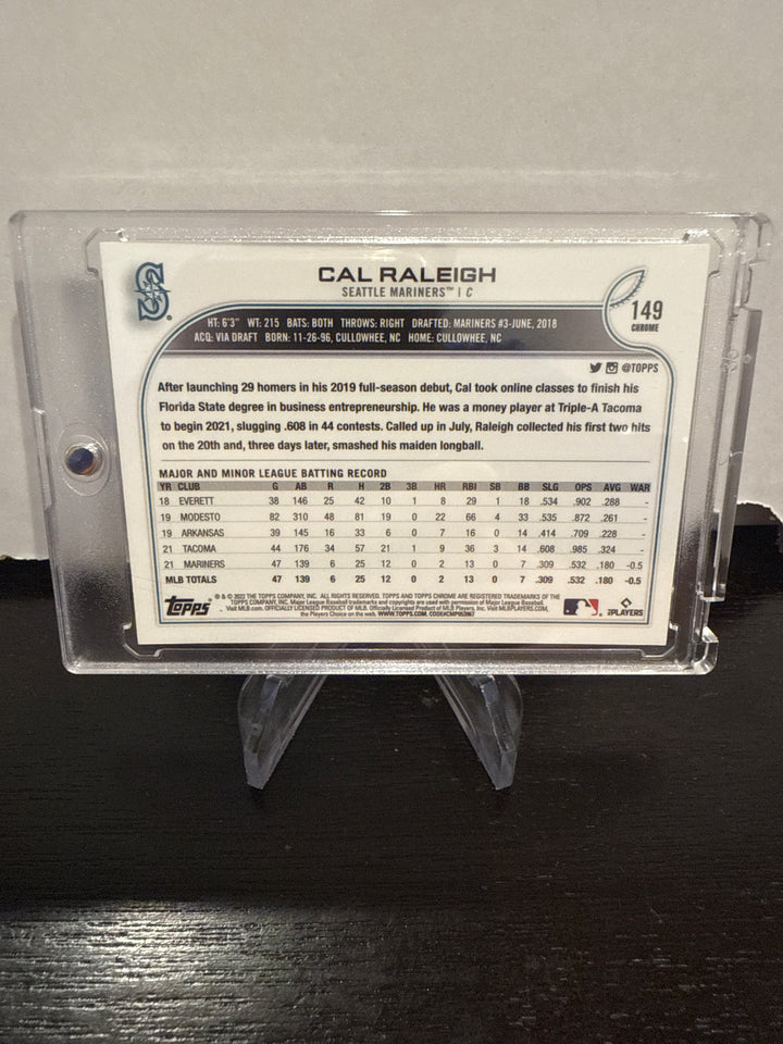 Cal Raleigh 2022 Topps Chrome Pink Holo Rookie