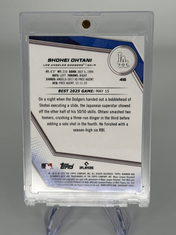 Shohei Ohtani 2025 Bowman's Best Blue Refractor, 129/250