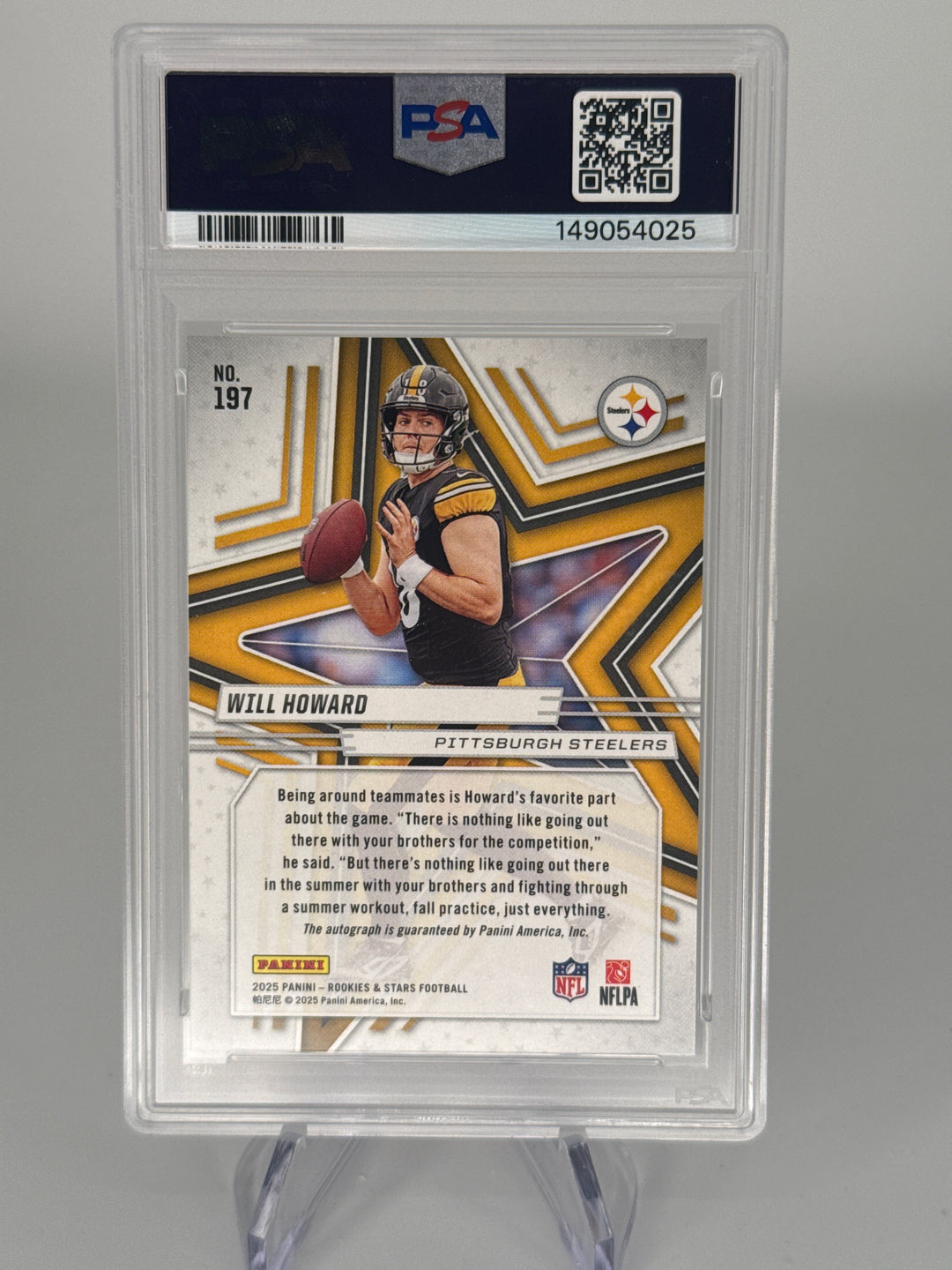 Will Howard 2025 Panini Rookies & Stars Red Rookie Auto, PSA 10 Gem Mint