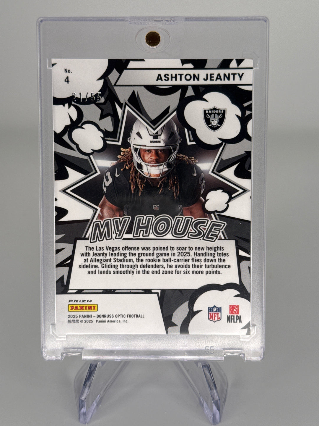 Ashton Jeanty 2025 Panini Donruss Optic My House Blue Ice Rookie, 21/55