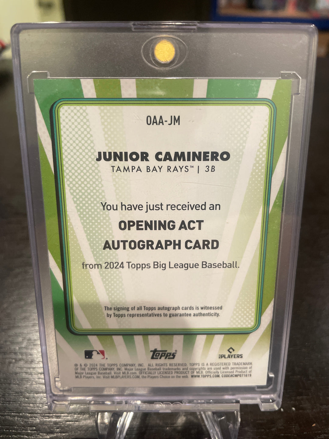 Junior Caminero 2024 Topps Big League Opening Act Rookie Auto