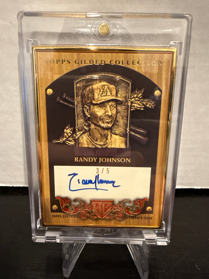 Randy Johnson 2022 Topps Gilded Collection Gold Frame Hall of Fame Plaque Auto, 3/5