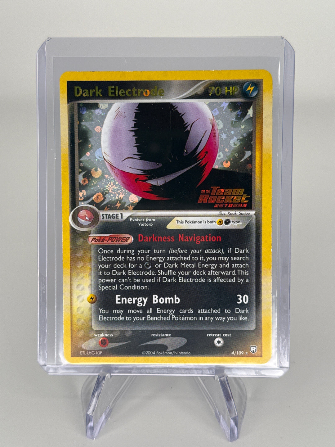 Pokemon TCG 2004 Dark Electrode Team Rocket Returns Stamped Holo, 4/109