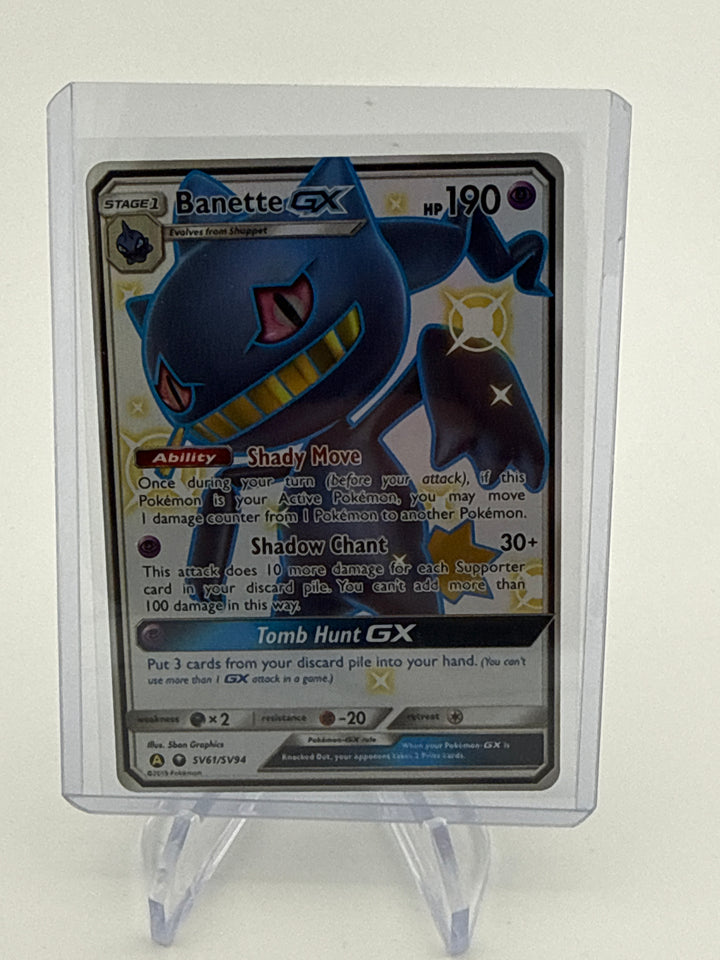 Pokemon TCG 2019 Banette GX Hidden Fates Shiny Vault Full Art, SV61/SV94