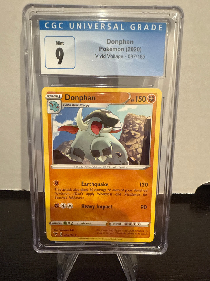 Pokemon TCG 2020 Donphan Vivid Voltage, 087/185, CGC 9 Mint