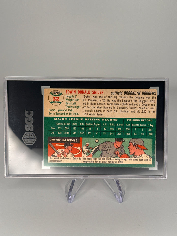 Duke Snider 1954 Topps, SGC 3