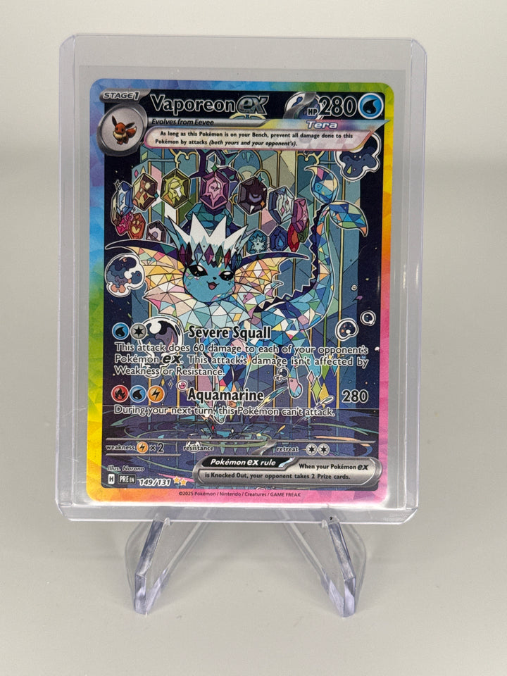 Pokemon TCG 2025 Vaporeon EX Prismatic Evolutions Special Illustration Rare, 149/131
