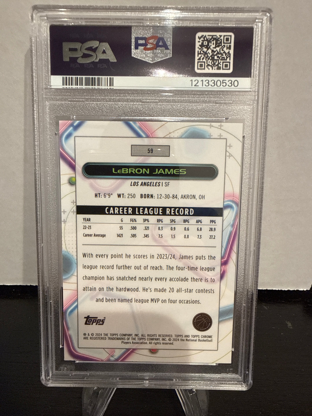 Lebron James 2023 Topps Chrome Cosmic, PSA 9 Gem Mint