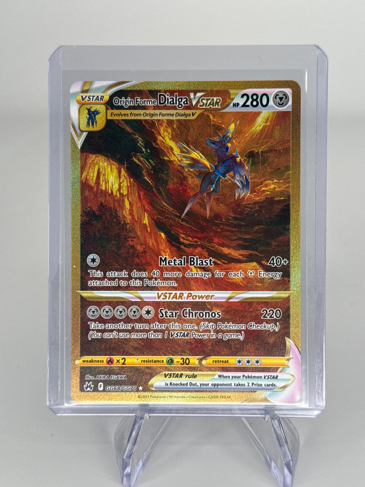 Pokemon TCG 2023 Origin Forme Dialga VStar Crown Zenith Secret Rare Gold Holofoil, GG68/GG70