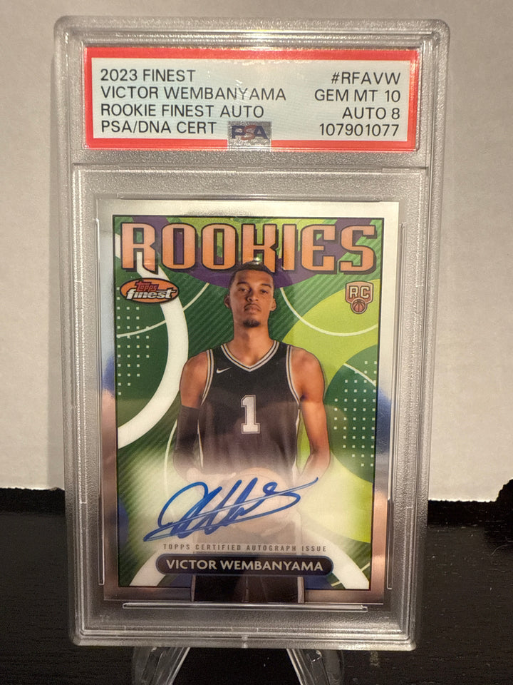 Victor Wembanyama 2023 Topps Finest Rookie Auto, PSA 10 Gem Mint