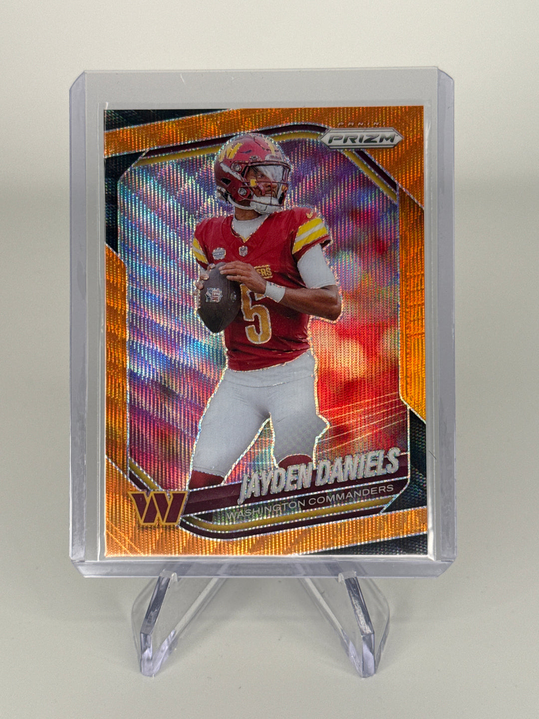 Jayden Daniels 2025 Panini Prizm Orange Wave Prizm, 57/65