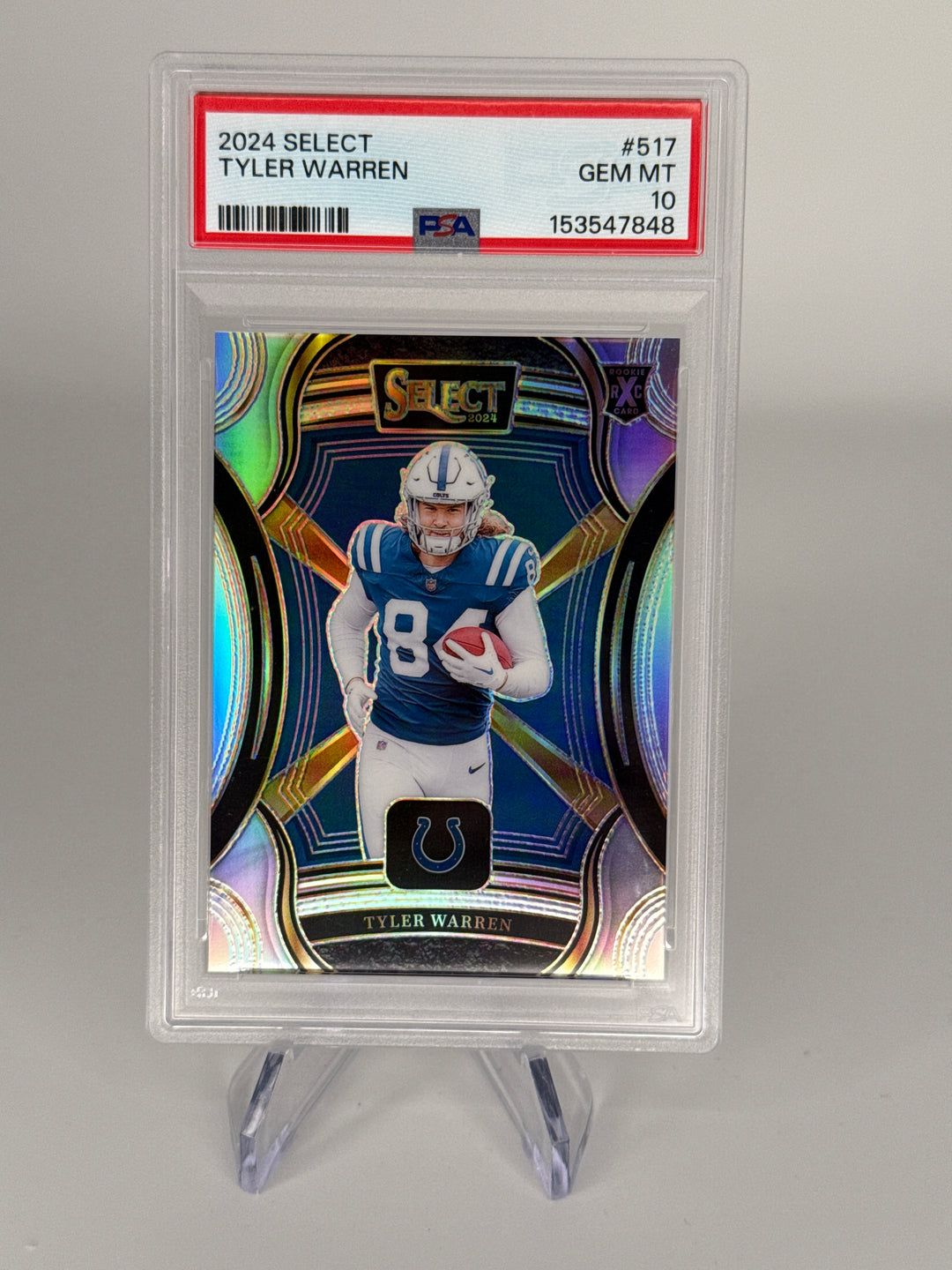 Tyler Warren 2024 Panini Select XRC Rookie, PSA 10 Gem Mint