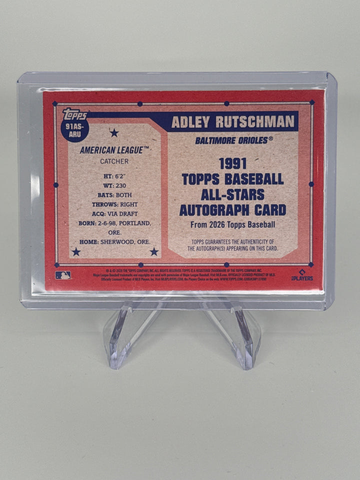 Adley Rutschman 2026 Topps Series 2 1991 All-Stars Green Auto, 39/99