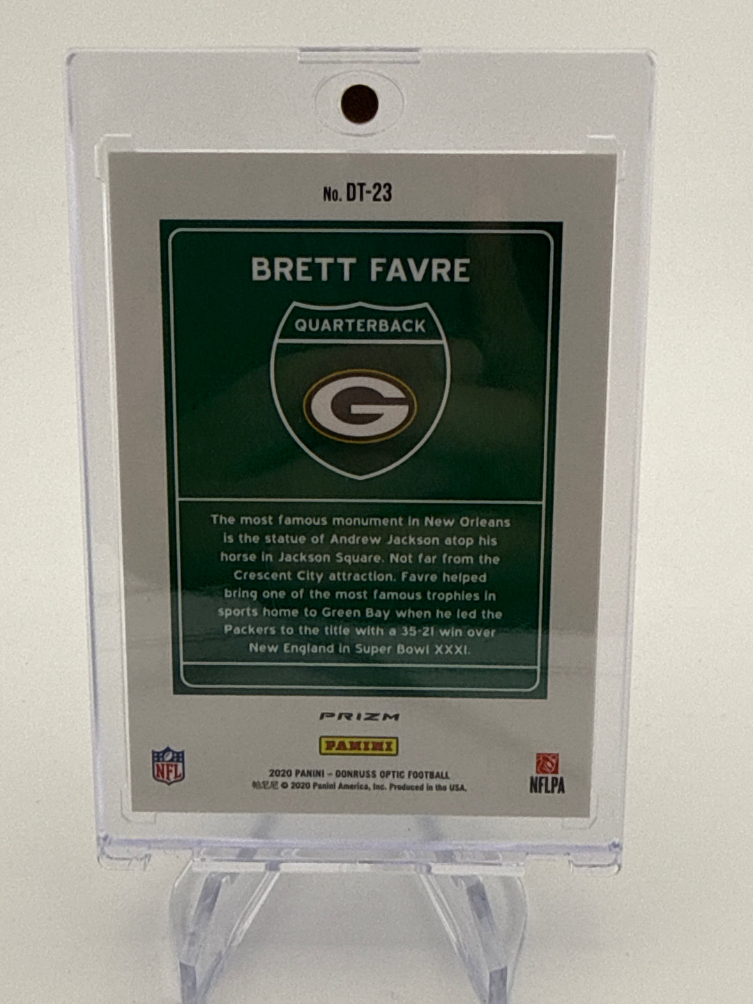 Brett Favre 2020 Panini Donruss Optic SSP Case Hit Downtown