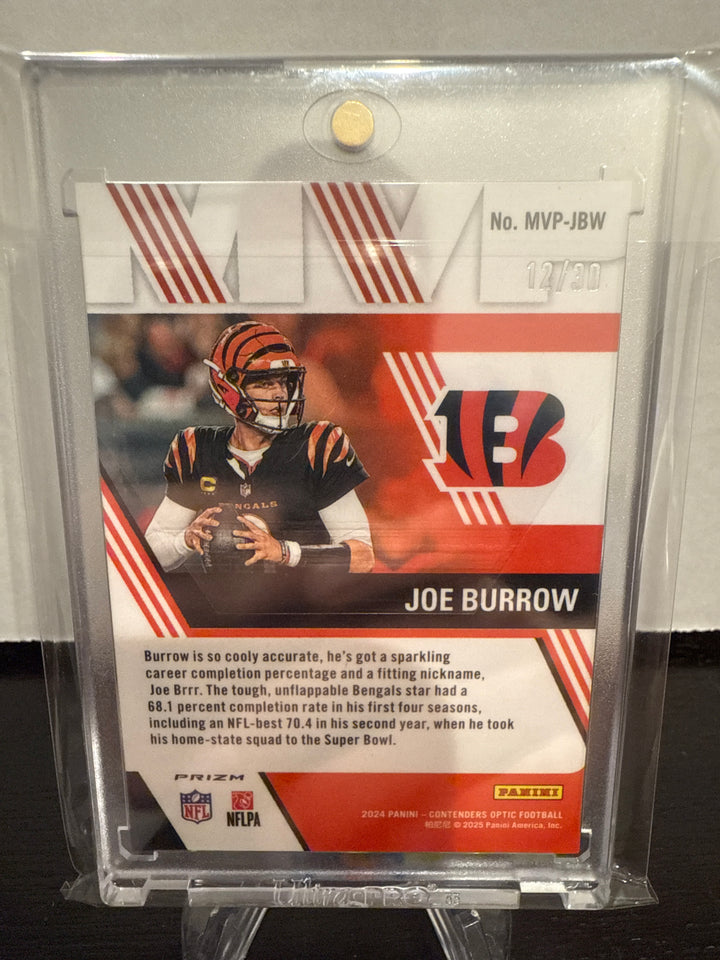 Joe Burrow 2024 Panini Optic Contenders MVP Contender Green Pulsar, 12/30