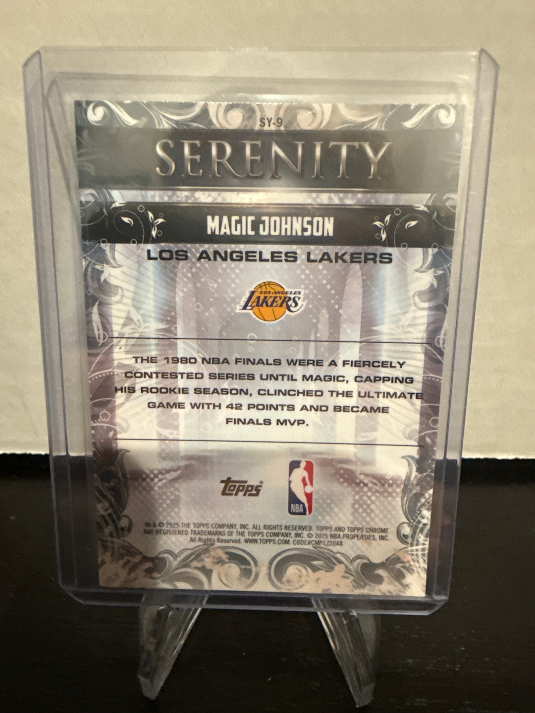 Magic Johnson 2025 Topps Basketball Serenity Purple Refractor, 53/75
