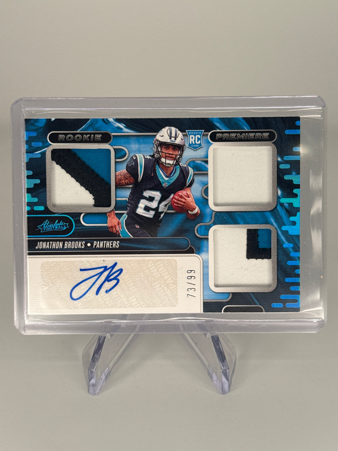 Jonathon Brooks 2024 Panini Absolute Rookie Premiere Patch Auto, 73/99