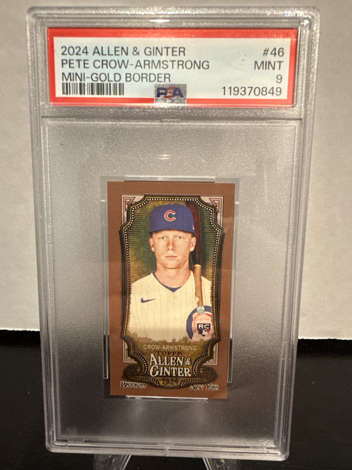 Pete Crow-Armstrong 2024 Topps Allen & Ginter Mini Gold Border Rookie, PSA 9 Mint
