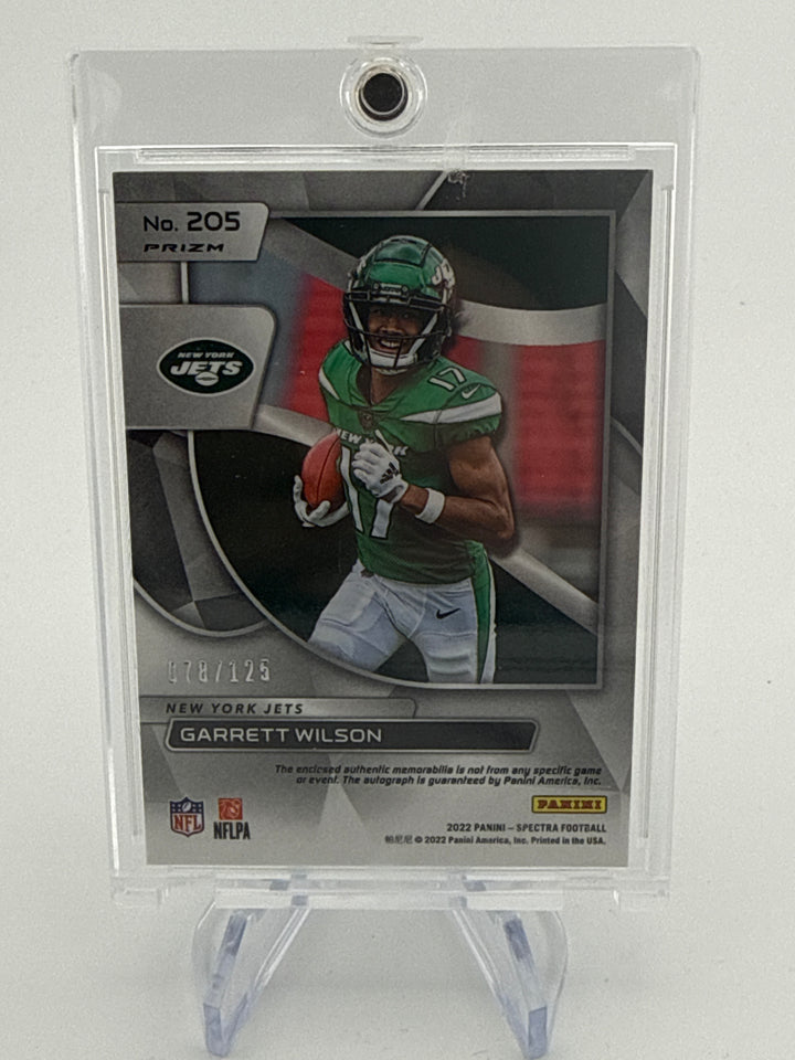 Garrett Wilson 2022 Panini Spectra Rookie Patch Auto, 078/125