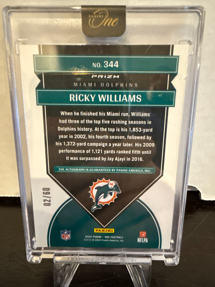 Ricky Williams 2024 Panini One Once in a Franchise Auto, 02/60