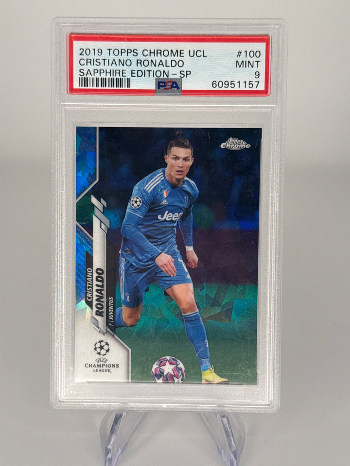 Cristiano Ronaldo 2019 Topps Chrome Champions League Sapphire Edition SP, PSA 9 Mint