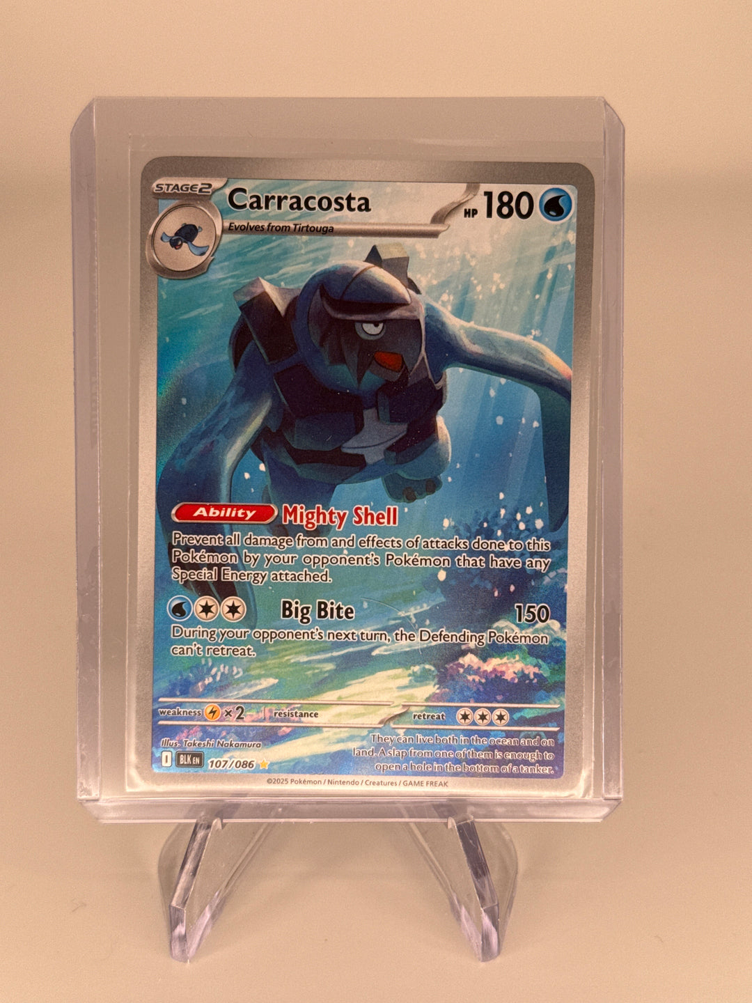 Pokemon TCG 2025 Carracosta Black Bolt Full Art Illustration Rare, 107/086
