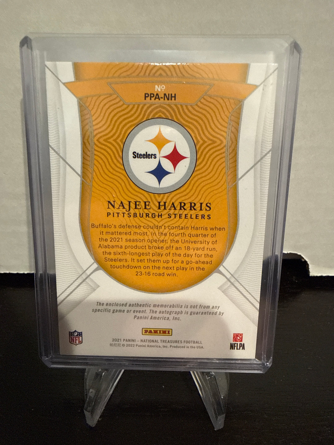 Najee Harris 2021 Panini National Treasures Prodigy Rookie Patch Auto, 21/99