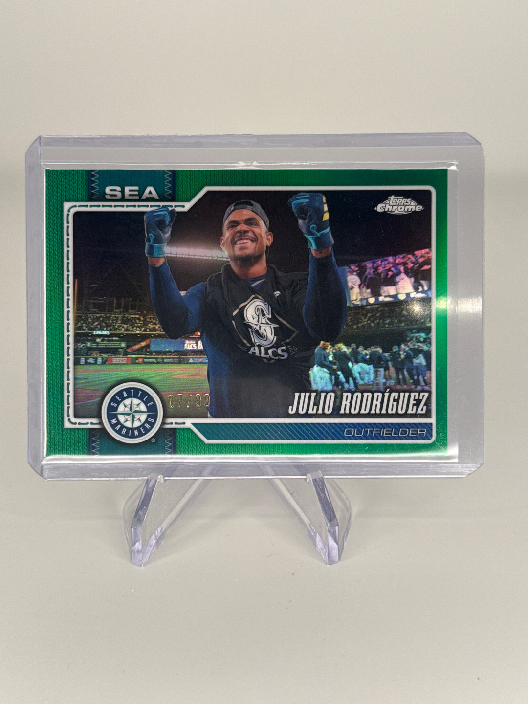 Julio Rodriguez 2026 Topps Chrome Image Variation Green Refractor, 07/99