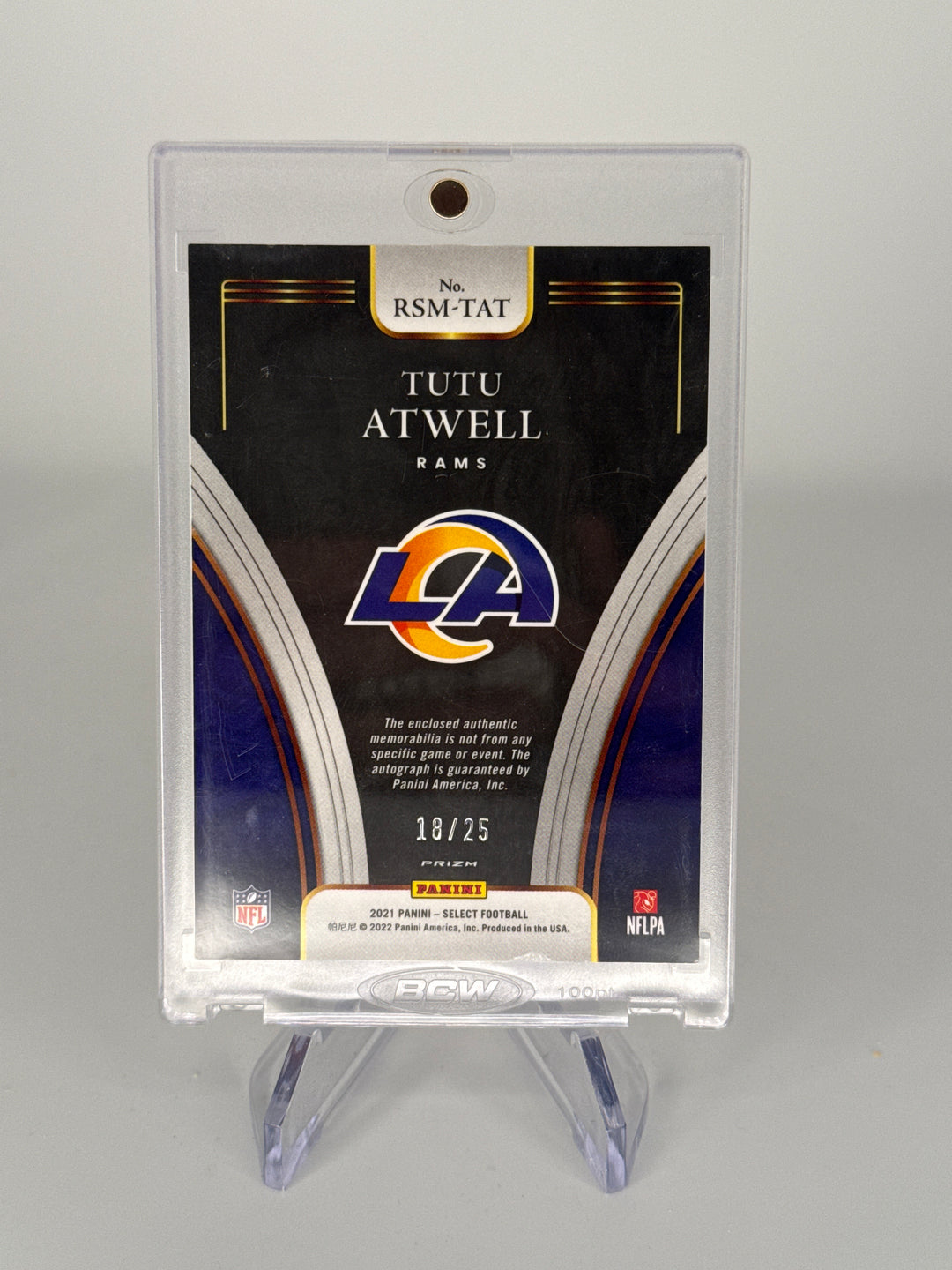 Tutu Atwell 2021 Panini Select Rookie Patch Auto Orange Pulsar, 18/25