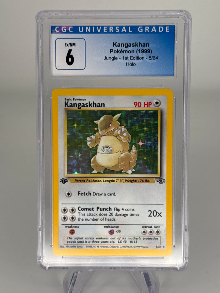 Pokemon TCG 1999 Kangaskhan Jungle Set 1st Edition Holo, 5/64, CGC 6