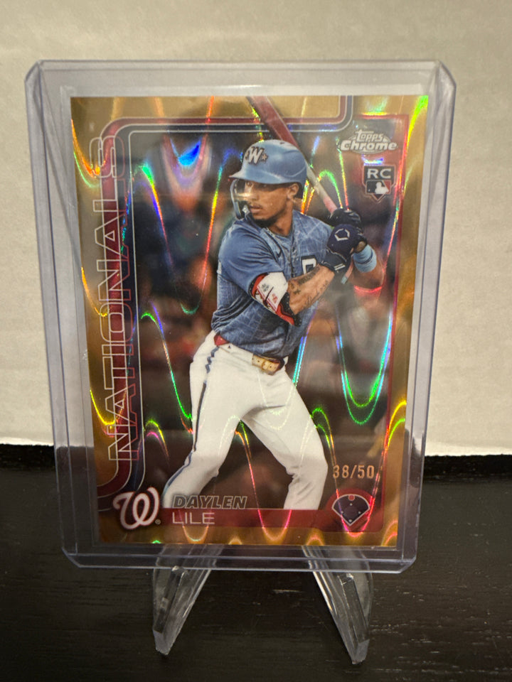 Daylen Lile 2025 Topps Chrome Update Gold Lava Rookie, 38/50