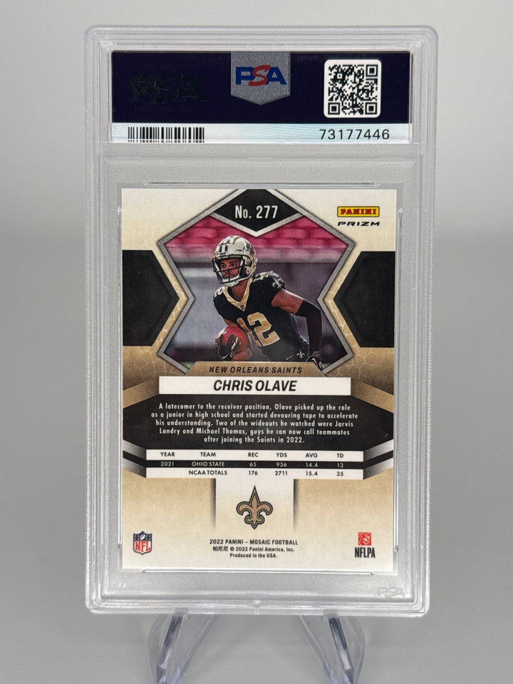 Chris Olave 2022 Panini Mosaic Honeycomb SSP Rookie, PSA 10 Gem Mint