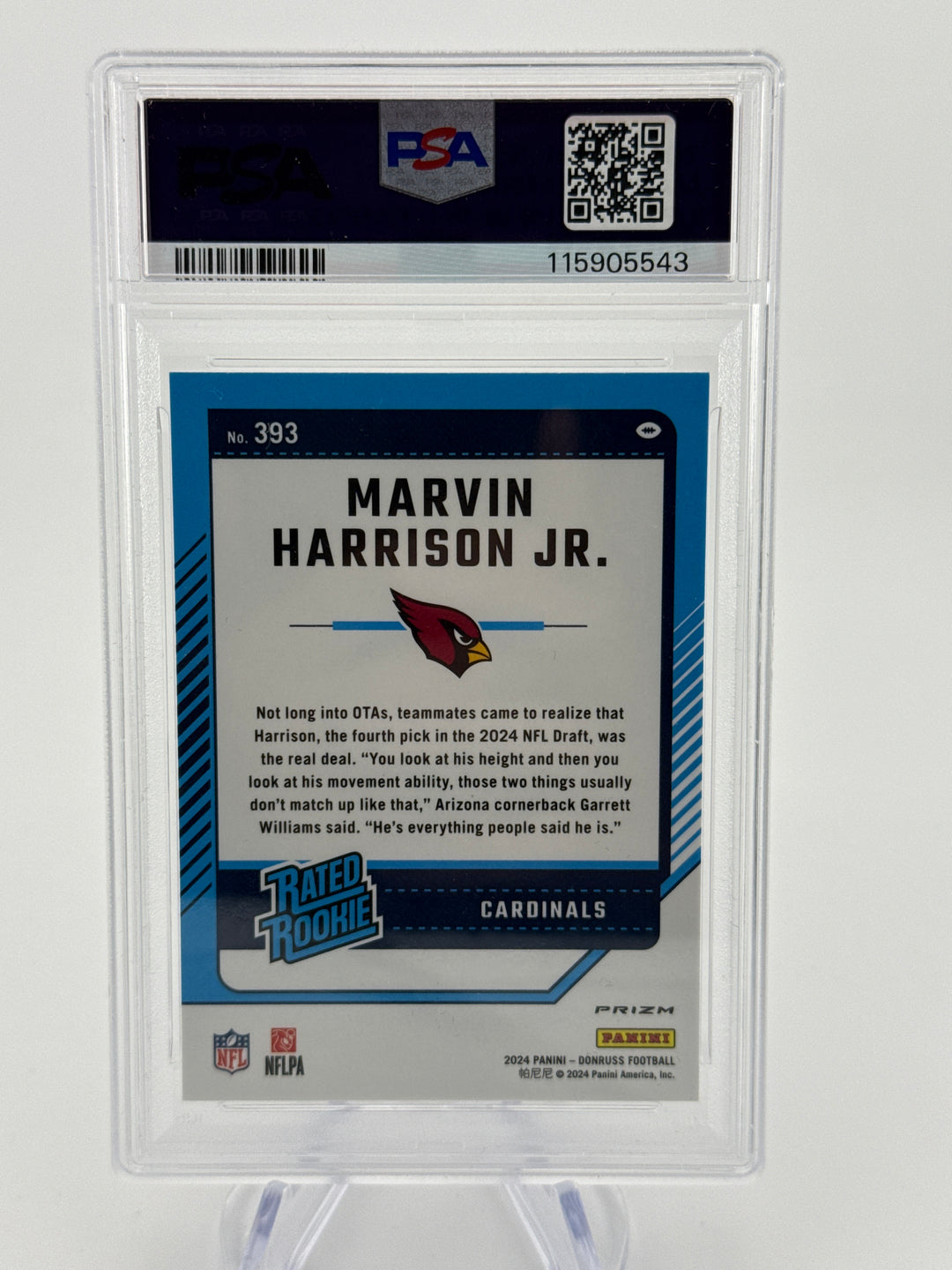 Marvin Harrison Jr 2024 Panini Donruss Optic Preview Red Pandora Rookie, PSA 10 Gem Mint