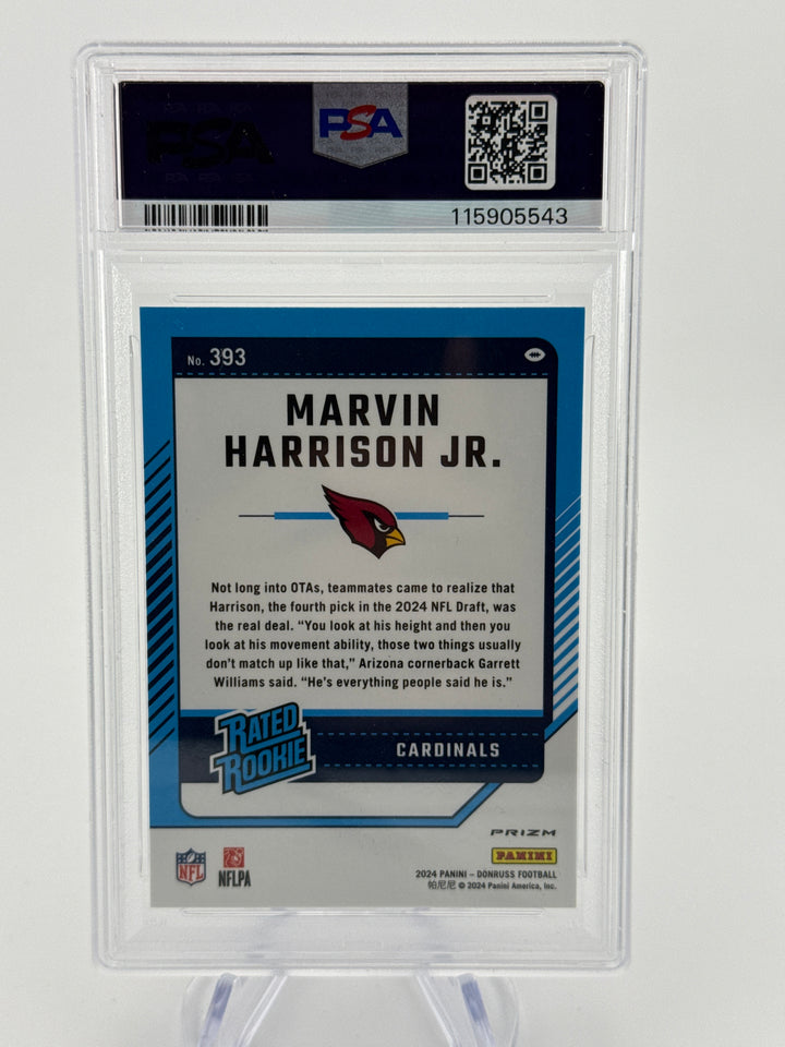 Marvin Harrison Jr 2024 Panini Donruss Optic Preview Red Pandora Rookie, PSA 10 Gem Mint