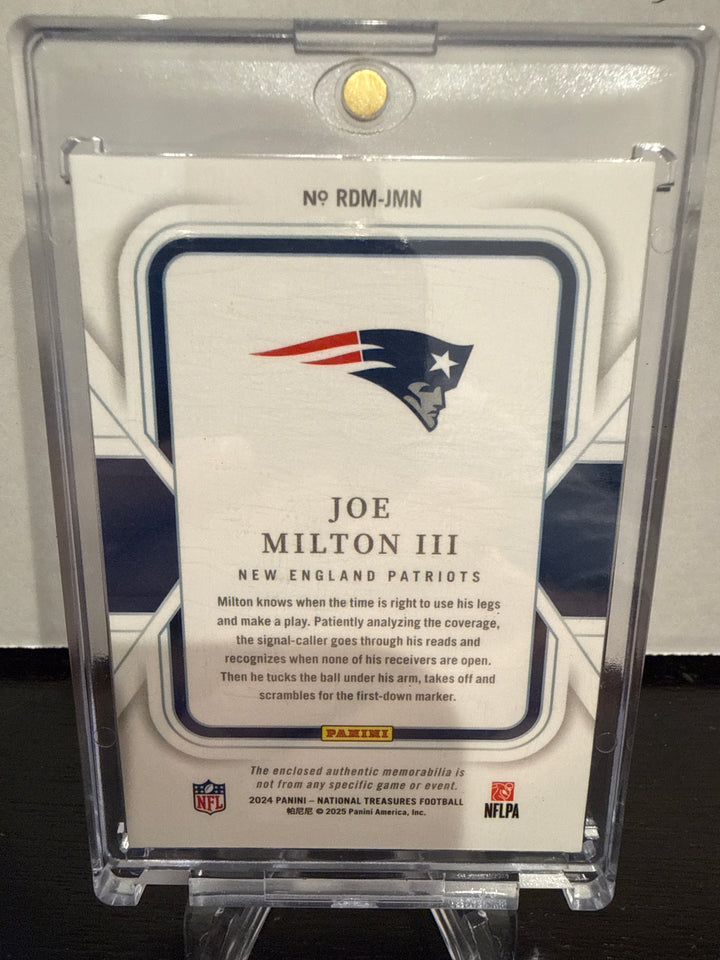 Joe Milton 2024 Panini National Treasures Dual Rookie Relic, 30/49