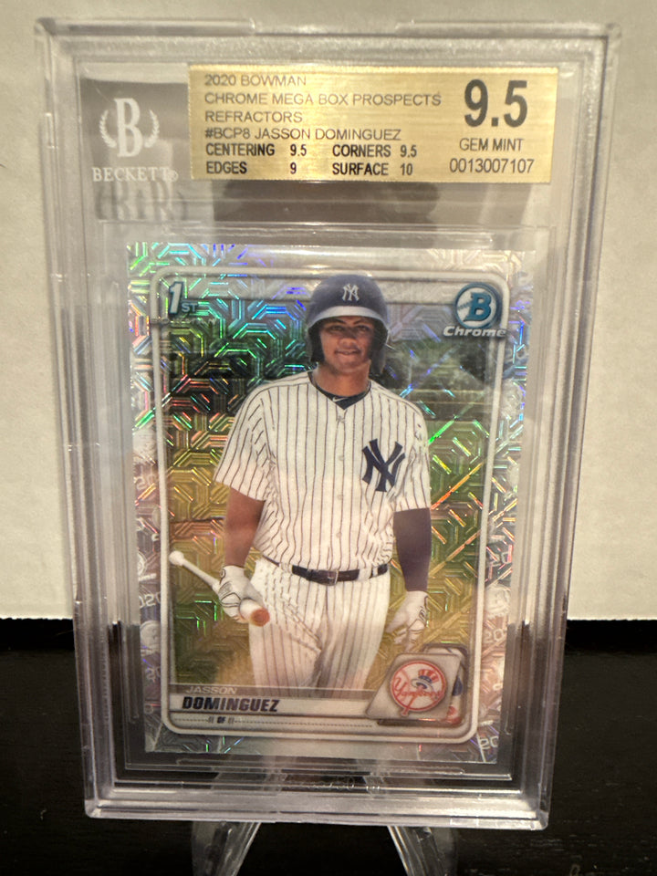 Jasson Dominguez 2020 Bowman Chrome Mega Box 1st Bowman Refractor, BGS 9.5 Gem Mint