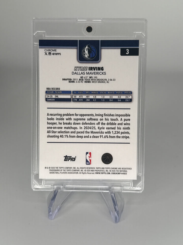 Kyrie Irving 2026 Topps Chrome Update Green Speckle Image Variation, 43/99