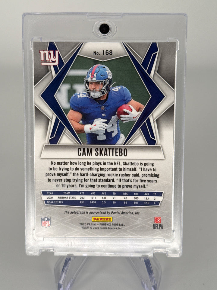 Cam Skattebo 2025 Panini Phoenix Lava Rookie Auto