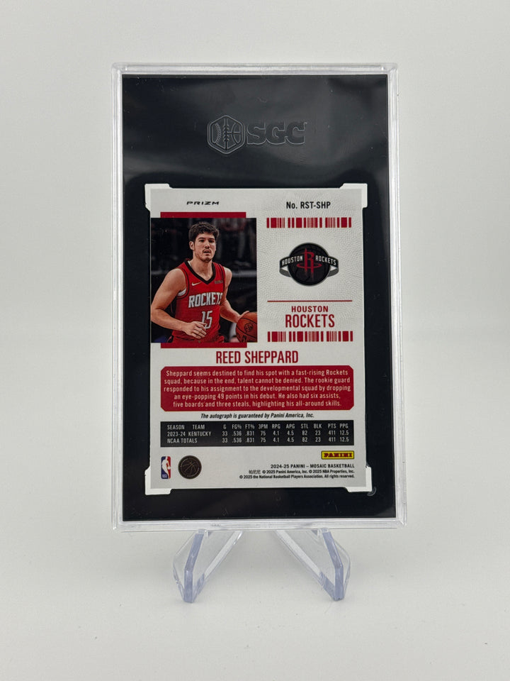 Reed Shepard 2025 Panini Mosaic Rookie Season Ticket Auto, SGC 10 Gem Mint, SGC 10 Auto