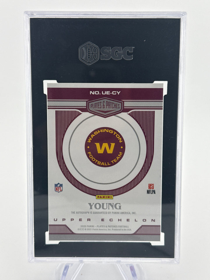 Chase Young 2020 Panini Plates & Patches Upper Echelon Rookie Auto Orange, 33/75, SGC 9 Mint, SGC 10 Auto