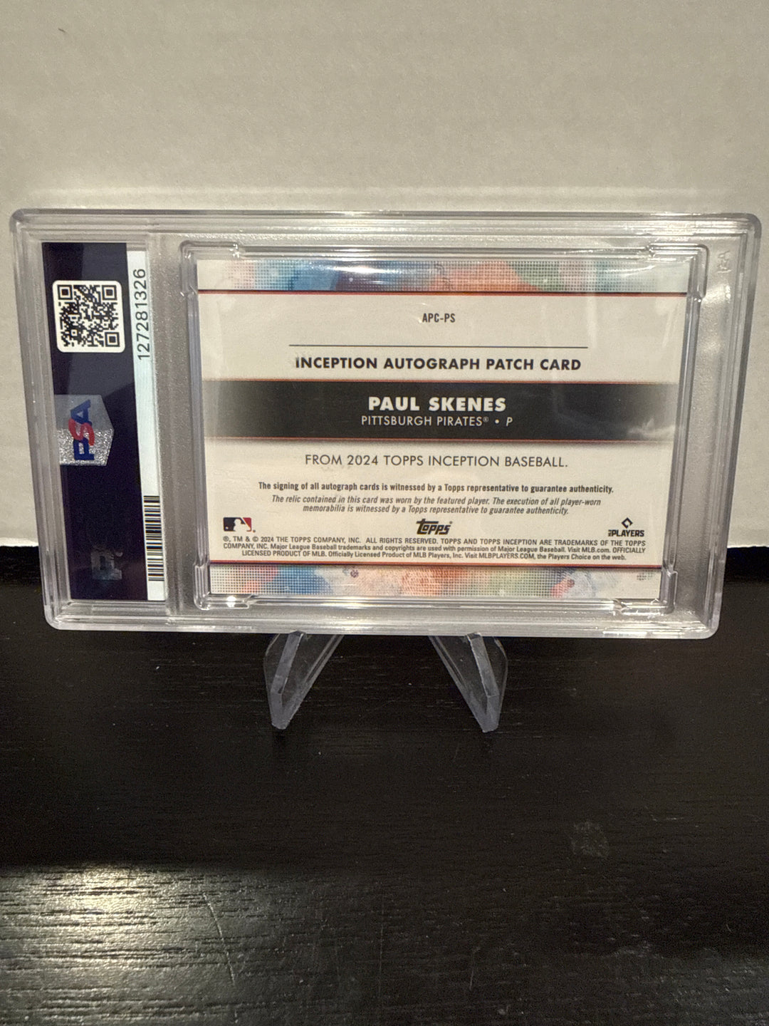 Paul Skenes 2024 Topps Inception Rookie Auto Patch Green, 86/99, PSA 10 Gem Mint