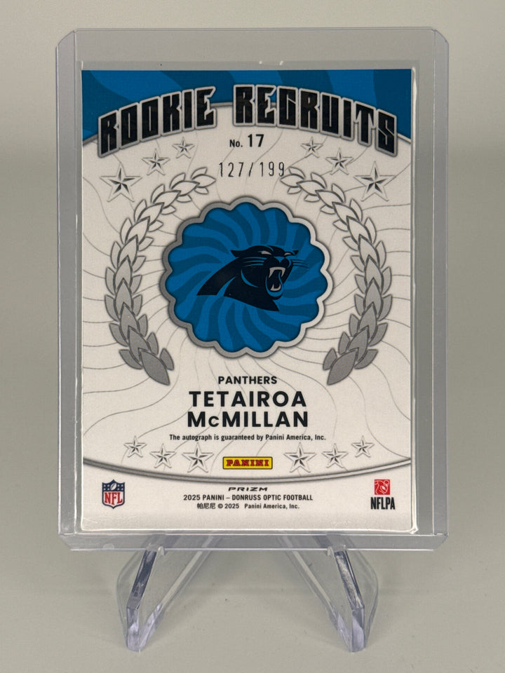 Tetairoa McMillan 2024 Panini Donruss Optic Rookie Recruits Rookie Auto , 127/199