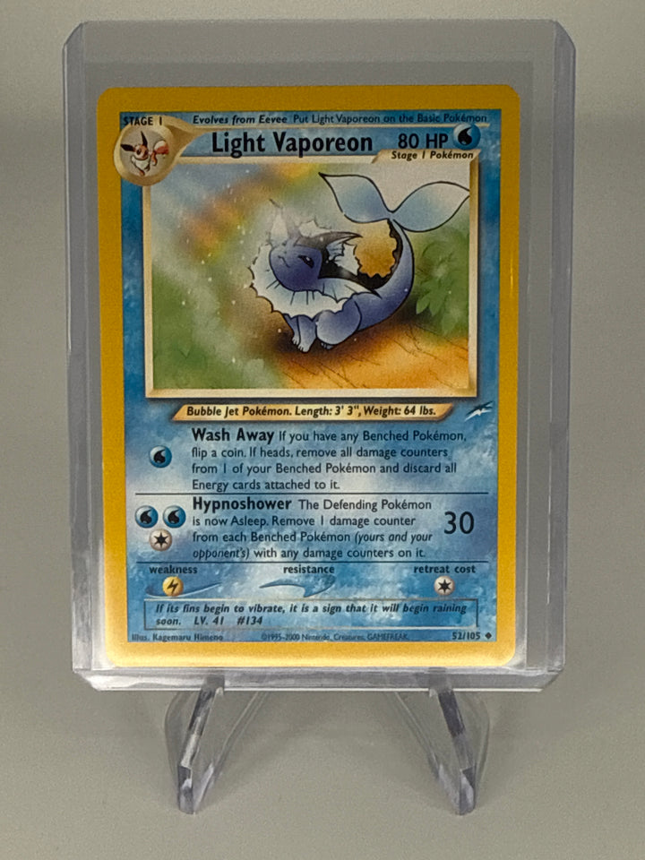 Pokemon TCG 2002 Light Vaporeon Neo Destiny, 52/105