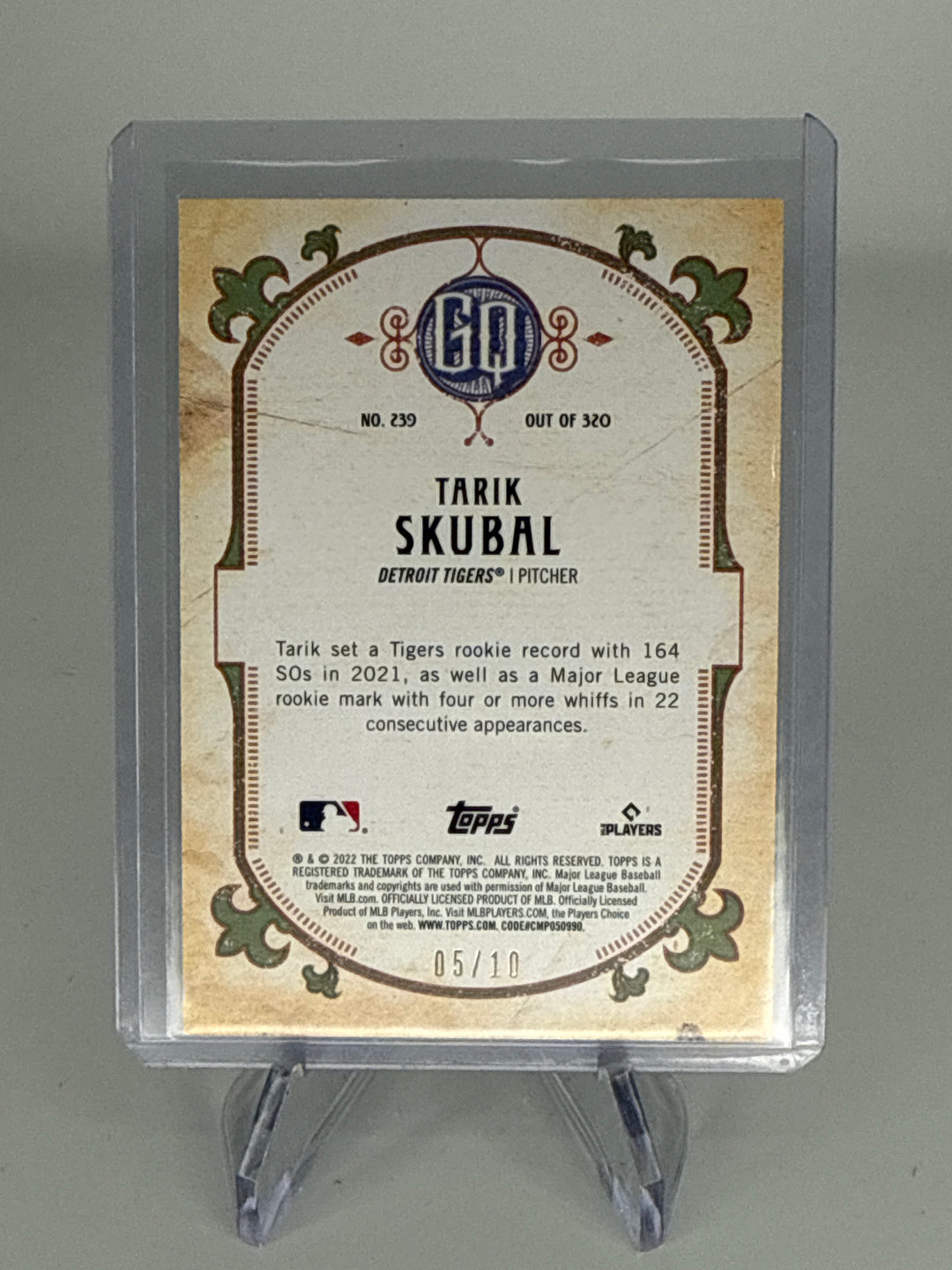 Tarik Skubal 2022 Topps Gypsy Queen Ruby Red Foil, 05/10