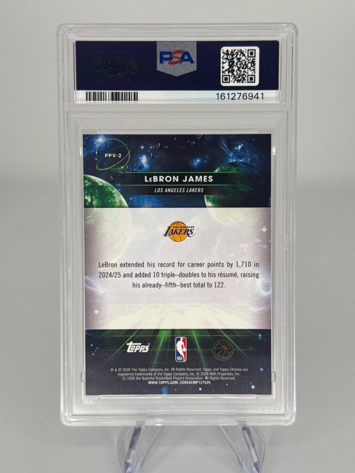 Lebron James 2025 Topps Chrome Cosmic Planetary Pursuit Venus SSP Case Hit, PSA 10 Gem Mint