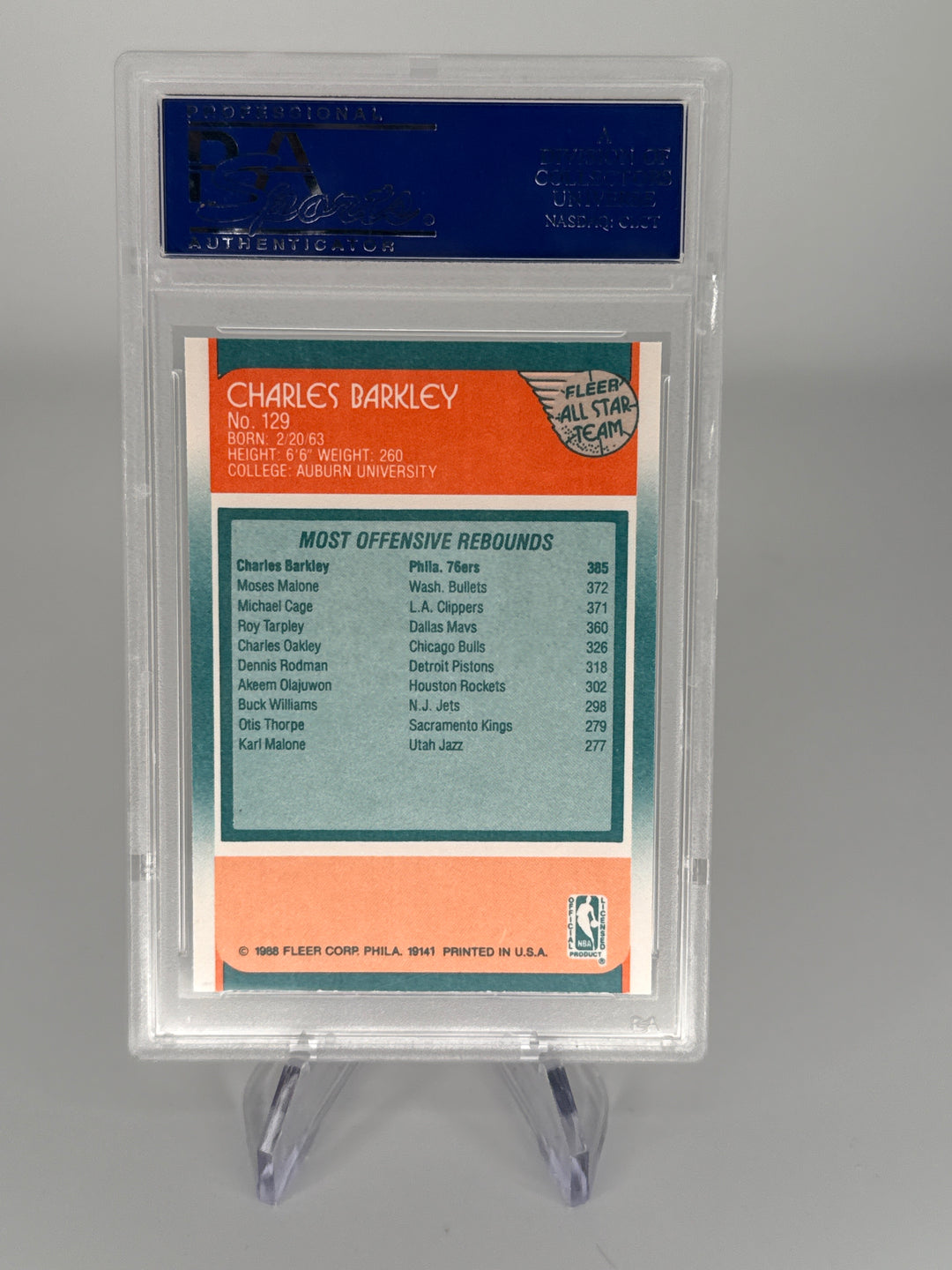 Charles Barkley 1986 Fleer All-Star, PSA 9 Mint