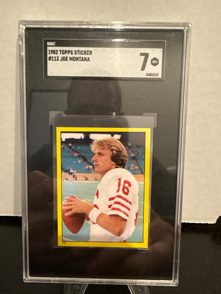Joe Montana 1982 Topps Stickers, SGC 7