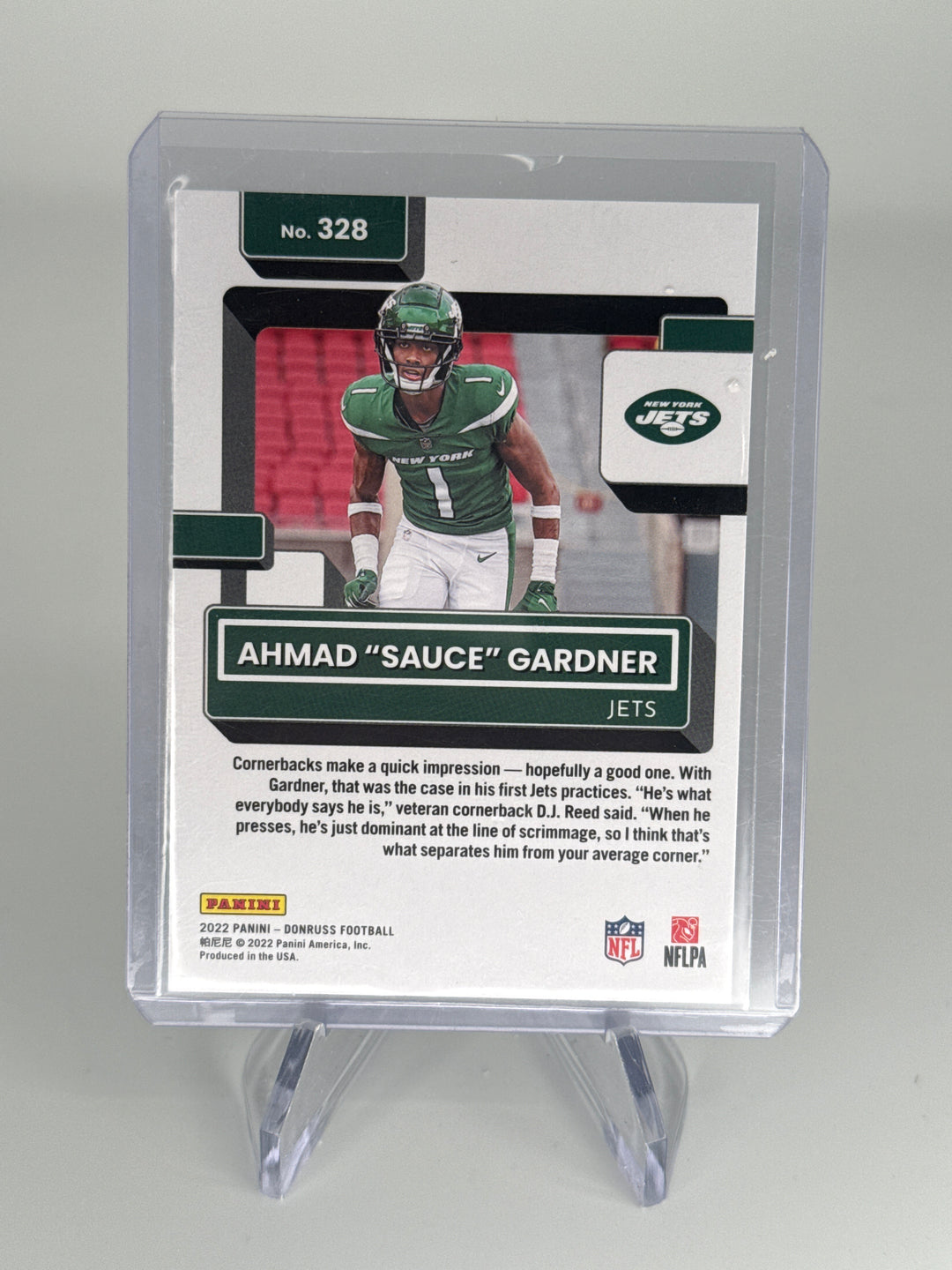 Ahmad "Sauce" Gardner 2022 Panini Donruss Press Proof Rookie Hyper SSP