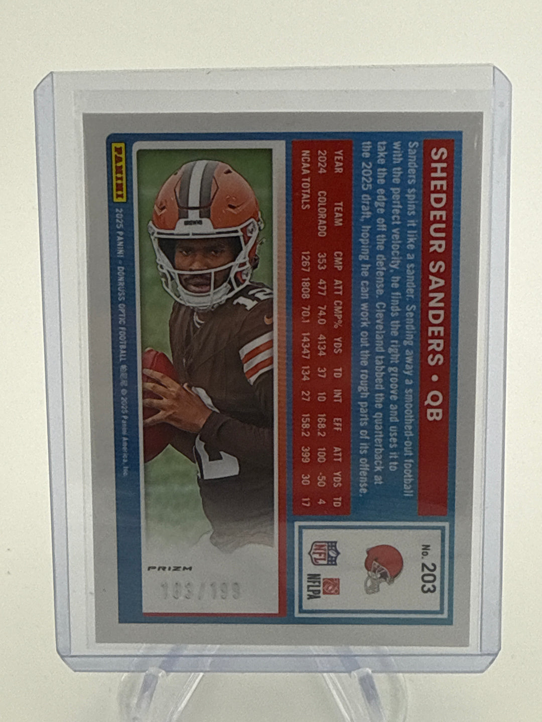Shedeur Sanders 2025 Panini Donruss Optic Flex Emoji, 183/199