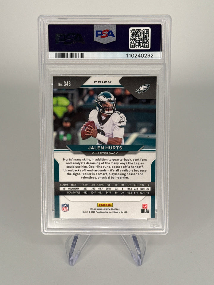 Jalen Hurts 2020 Panini Prizm Disco Prizm Rookie, PSA 9 Mint